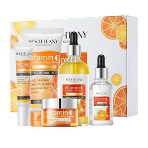 Aesthtany 5 Piece Vitamin C Hyaluronic Acid Skincare Set